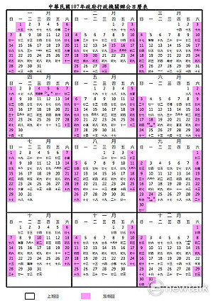 人事總處：明年春節放6天 3天以上連假有6個