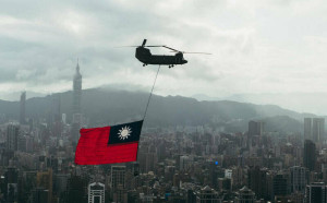 在野炒作｢中華民國不見了｣蔡英文秀巨幅國旗飄揚照：大家看到了嗎