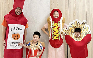 蔡阿嘎萬聖節扮「高熱量一家人」！ 網笑：爸媽比孩子還投入 