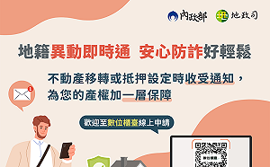 加碼1組地籍異動即時通知對象 林右昌：防範不動產詐騙或偽造案發生