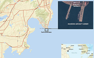 穿越台海北上山東艦 衛星證實泊靠青島海軍基地