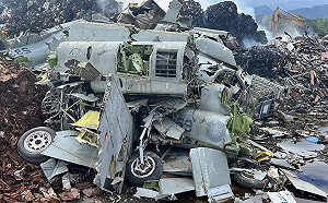 台東資源回收場火警 發現報廢F-5E/F戰機殘骸