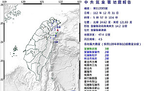 清晨地牛翻身! 宜蘭蘇澳規模4.5地震 最大震度3級