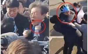 遭男子持30公分長刀行刺 李在明頸部受傷無生命危險 韓總統譴責暴力