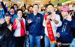 馬英九姊弟台南合體挺陳以信  市場拜票高人氣代表對綠執政不滿