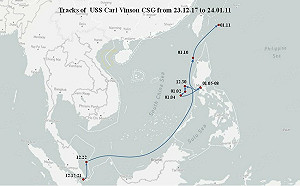 美軍就定位了! 總統大選明投票 美航母到台灣東部海域 嚇阻中共別亂來