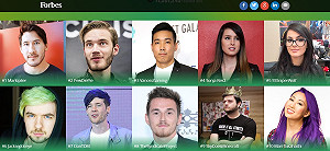 《富比士》十大網紅榜  人氣遊戲玩家年賺4.6億僅排名第2！