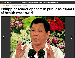 神隱7天現身！杜特地接受中國重建捐款