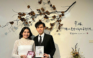 與台灣結下特殊緣份    馬國情侶跨海來高雄登記結婚   