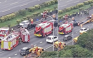 國道3號安坑段疑｢二次事故｣十車連環撞釀2死6傷 目擊者：太驚恐!