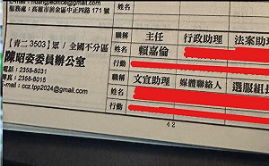 陳昭姿辦公室變時力退輔會？四叉貓爆幾是昌系人馬