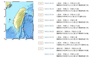 嘉義連八震！ 最大規模4.9  全台14縣市有感