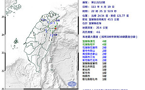 宜蘭近海深夜規模4.6地震9縣市有感！網友：最近怎麼這麼多要瘋了