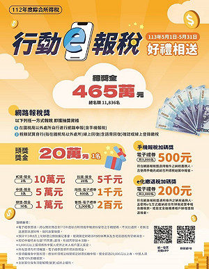中區國稅局提供綜所稅六大新措施 網路報稅再抽現金20萬
