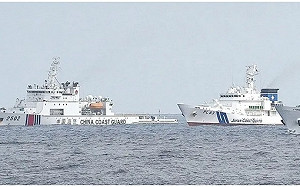 疑裝機關砲闖釣魚台 中艦待了整整2小時!  日派巡邏船驅離