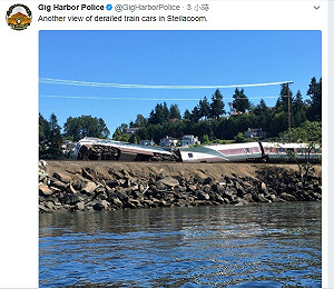 美華盛頓州載運267旅客火車出軌  幸無傷亡