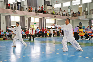 太極拳錦標賽  高齡長者擺開架式