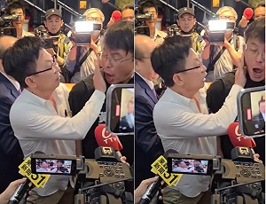 黃國昌口水狂噴咆哮!郭國文一巴掌打臉推開 林楚茵還原:黃看到鏡頭才開始咆哮