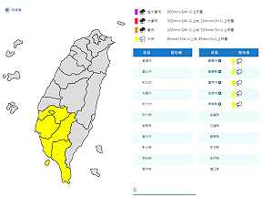 快訊》強降雨來了！氣象署：南部5縣市大雨特報