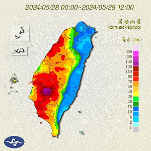鋒面通過大雨橫掃中南部!嘉義馬頭山上午雨量達184毫米