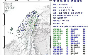 地牛翻身全台有感！花蓮凌晨發生規模5.5地震 氣象署：屬0403餘震