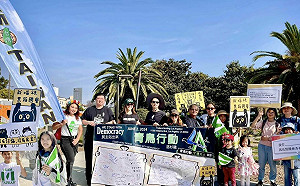 青鳥飛越國境！數百名台美人洛杉磯怒嗆藍白國會濫權