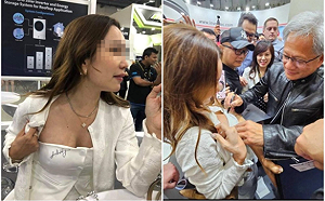 正妹掀衣要黃仁勳「簽胸部」 周玉蔻痛批：不恰當又不禮貌