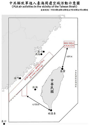 端午前仍不平靜 共機3架次踰越海峽中線擾台不斷