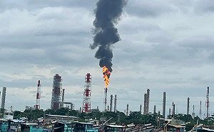 中油林園廠又冒黑煙 高市環保局最高裁罰500萬元