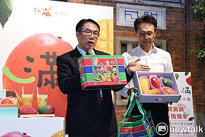 日本友誼市暢遊台南國際芒果節  黃偉哲以芒果寶盒熱情迎賓