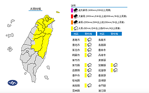 快訊》外出注意！午後對流發展旺盛 10縣市大雨特報