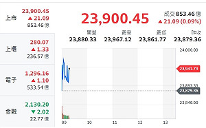 台股早盤小漲逼近24000 台積電法說前平淡