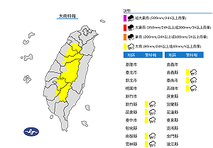 快訊》對流雲系發展旺盛!氣象署:8縣市大雨特報
