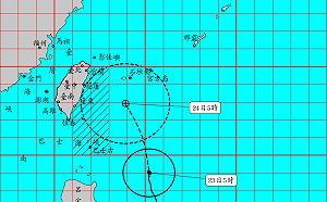 凱米颱風增強直撲台灣北部 中午前後發布陸上警報