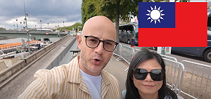 土耳其籍藝人吳鳳攜家人赴法國 助台灣選手加油 獲駐法代表處贈國旗