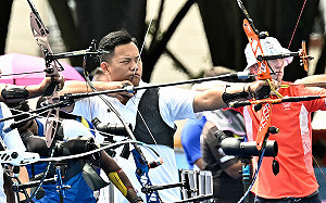 快訊 》巴黎奧運射箭混雙加賽 雷千瑩、戴宇軒快意射退荷蘭