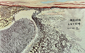 蘇俊賓手繪石滬地圖 推廣新屋百年石滬