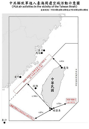 國防部:共軍38機艦台海周邊活動 國軍嚴密監控應處