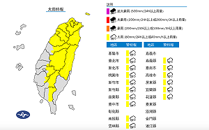 快訊》雨區再擴大!16縣市大雨特報 下到入夜