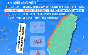 19日起警戒5天！年度大潮即將襲台 新北至嘉義沿海需嚴防