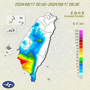 西南風帶來豪雨狂襲南台灣!台南、高雄各區入榜全台降雨排行前10