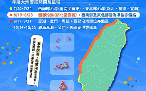 雨彈不停炸! 適逢年度大潮新北至嘉義沿海慎防積淹水 