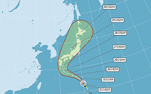 中颱珊珊週二最強!路徑將大迴轉 赴日本注意