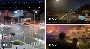 (影) 烏軍大量無人機低空轟俄境! 被擊落落無人機引爆炸 市區烽火連天