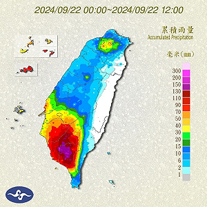 北北基遭大雷雨狂轟 南部雨量爆表!鄭明典曝「半天紫爆」圖示警
