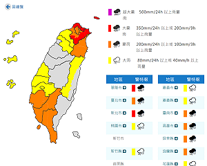 豪雨特報!17縣市受警示 豪雨狂轟新北基隆注意坍方落石