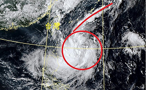 準山陀兒颱風主環流和雲帶呈6字形 鄭明典:有共伴無效應