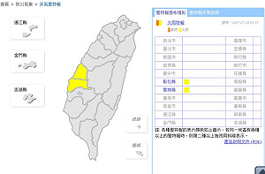快訊》彰化、雲林大雨特報 注意局部大雨