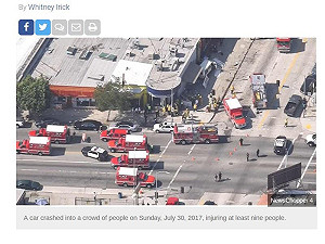 廂型車撞人行道9傷 洛城消防局 : 非恐攻