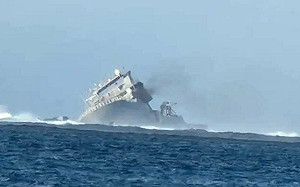 紐西蘭海軍船艦薩摩亞外海觸礁沉沒 75人全數獲救